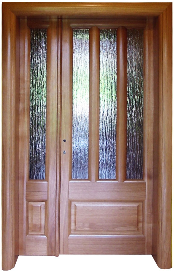 masivna ulazna vrata sa staklima hrast