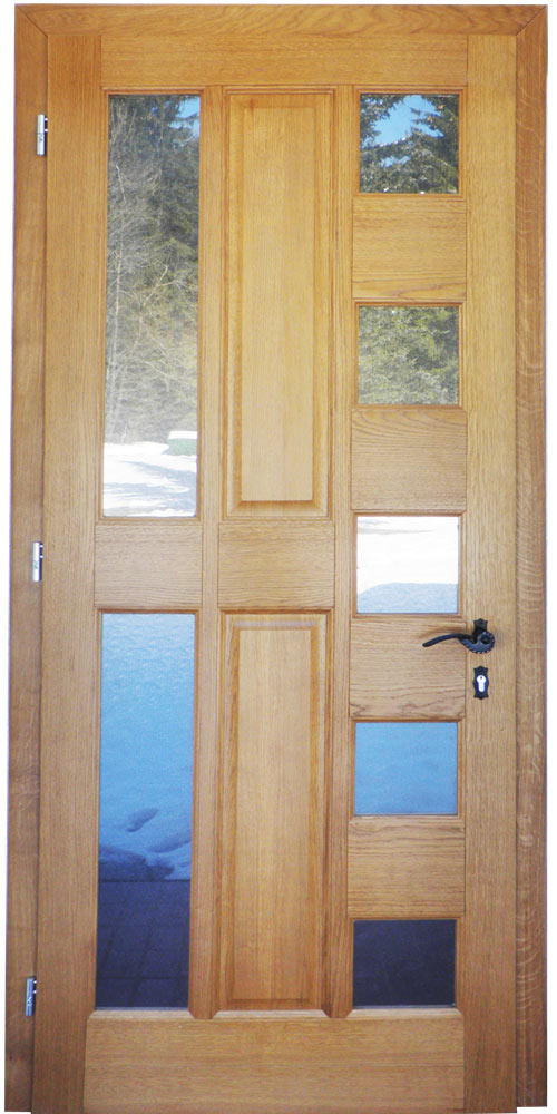 ulazna vrata hrast masiv staklo U-7