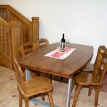 Masivni stol hrast aluminijske noge stol