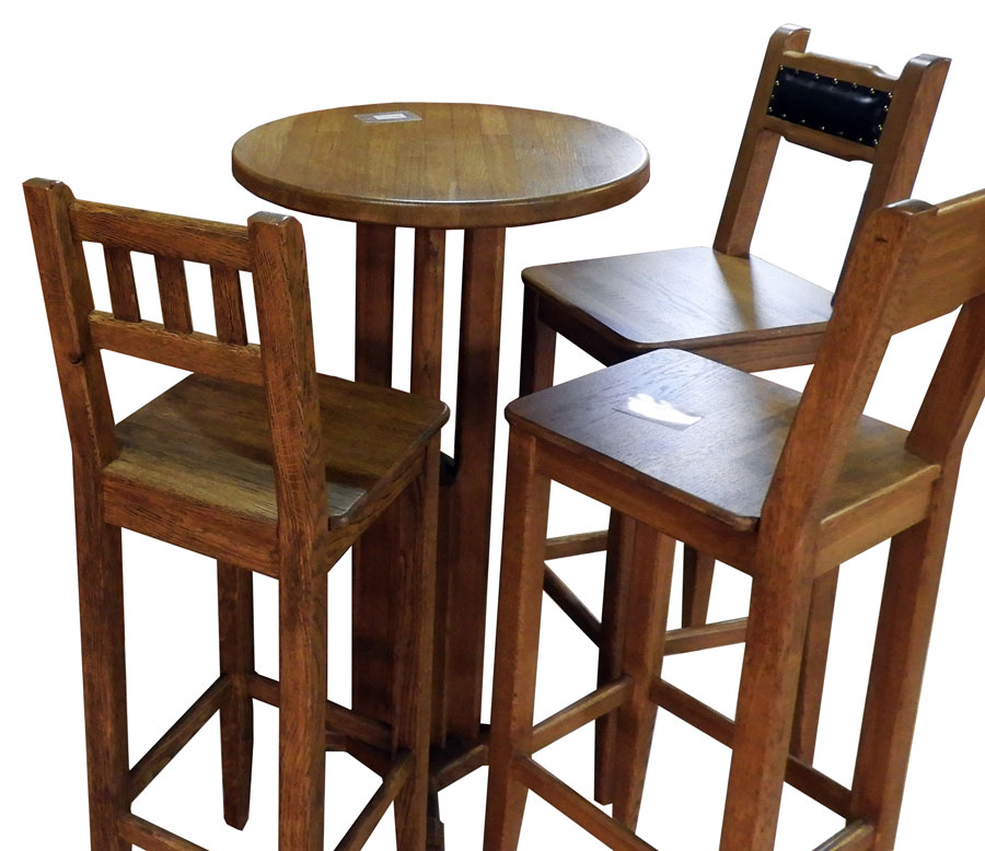 barske stolice od hrasta masiv