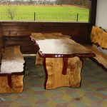 klupe i stol crna topola masiv