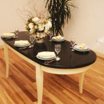 crno bijeli blagavaonski stol hrast masiv stol