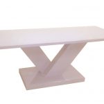 masivni bijeli blagavaonski stol hrast X dizajn