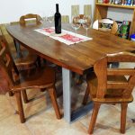 Masivni stol hrast metalne noge masivni stolci