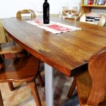 Stol hrast sa metalnim nogama masiv