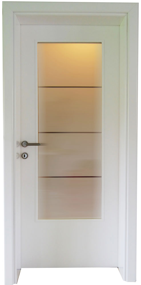 furnirana vrata bijela staklo